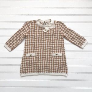 HOPE & HENRY EUC Neutral Herringbone Knit Sweater Dress